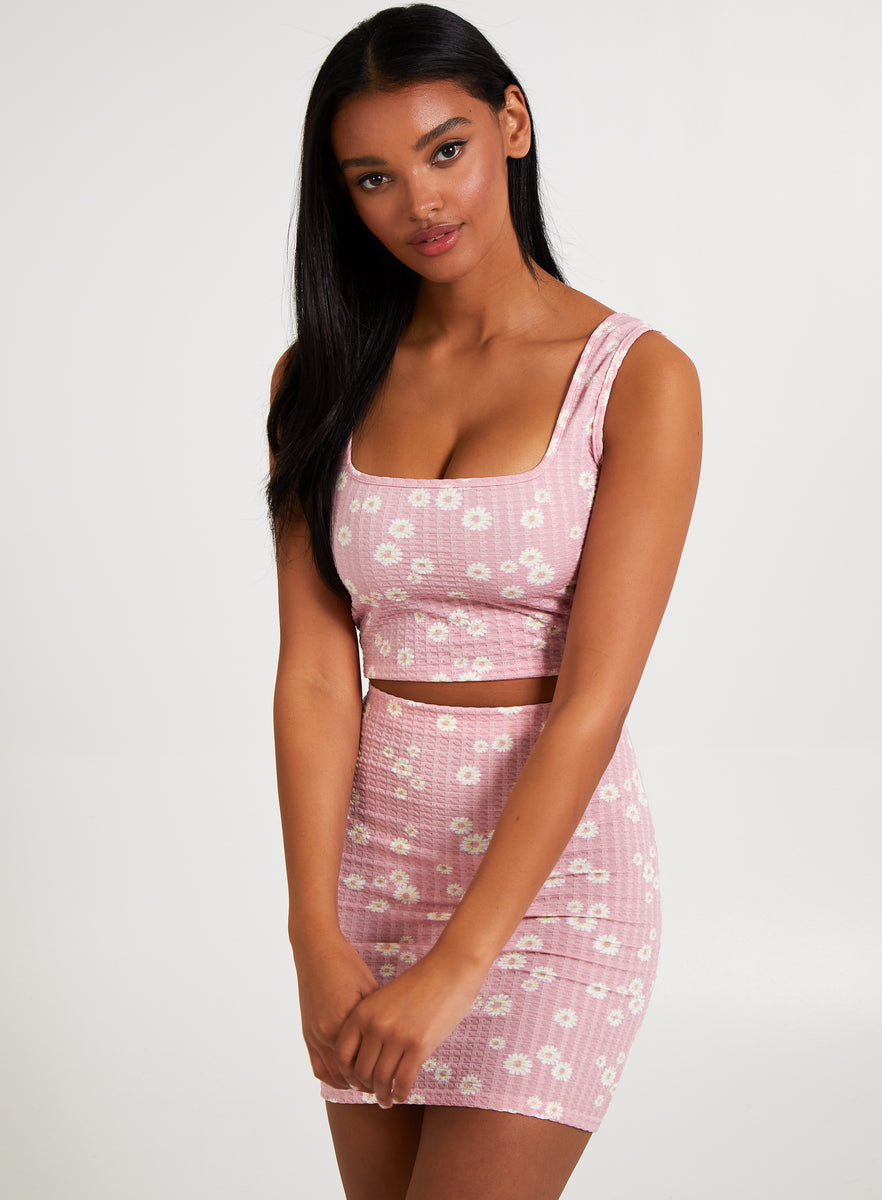 Pink floral crop