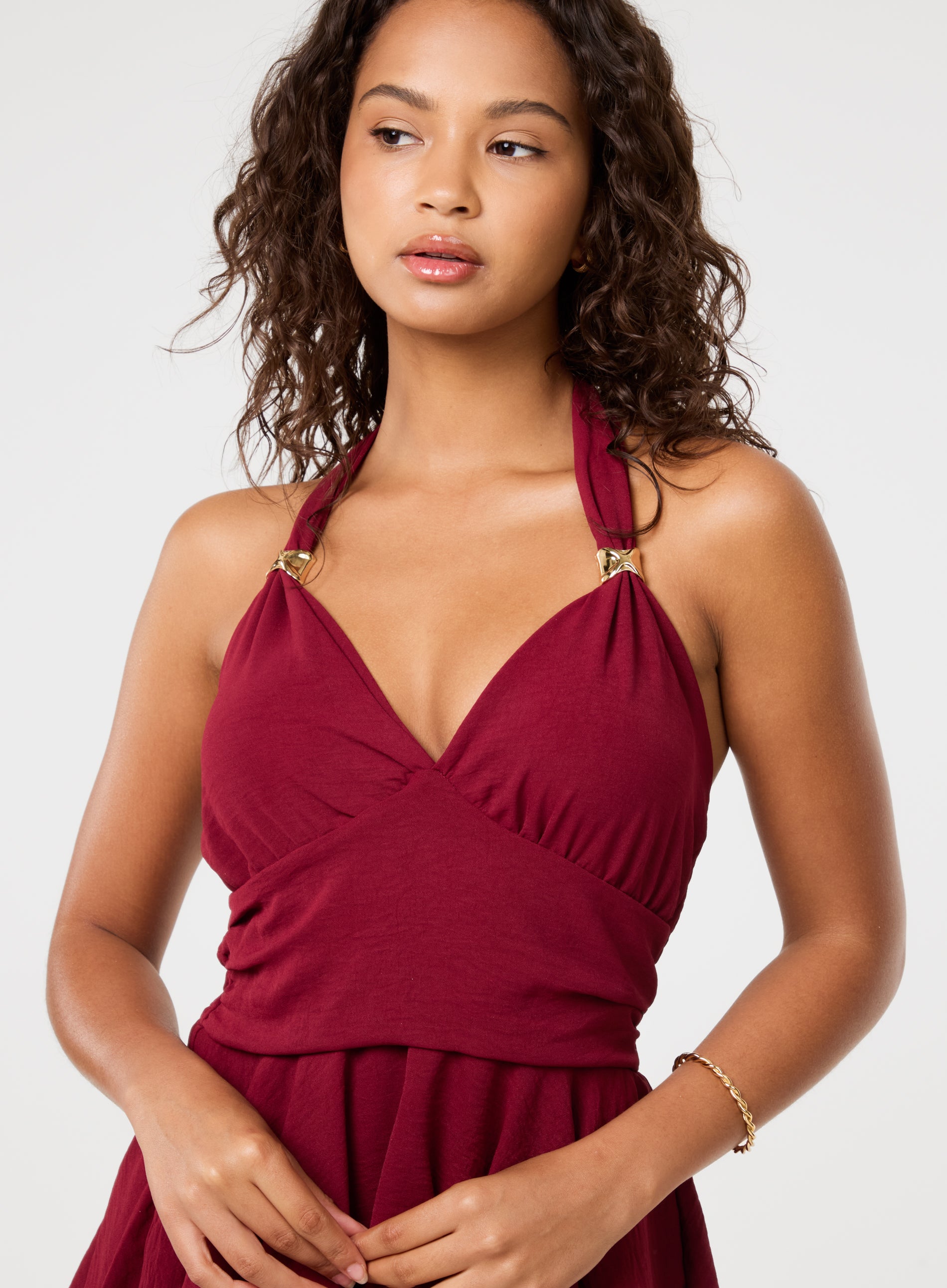 Halter Neck Dress With Shorts