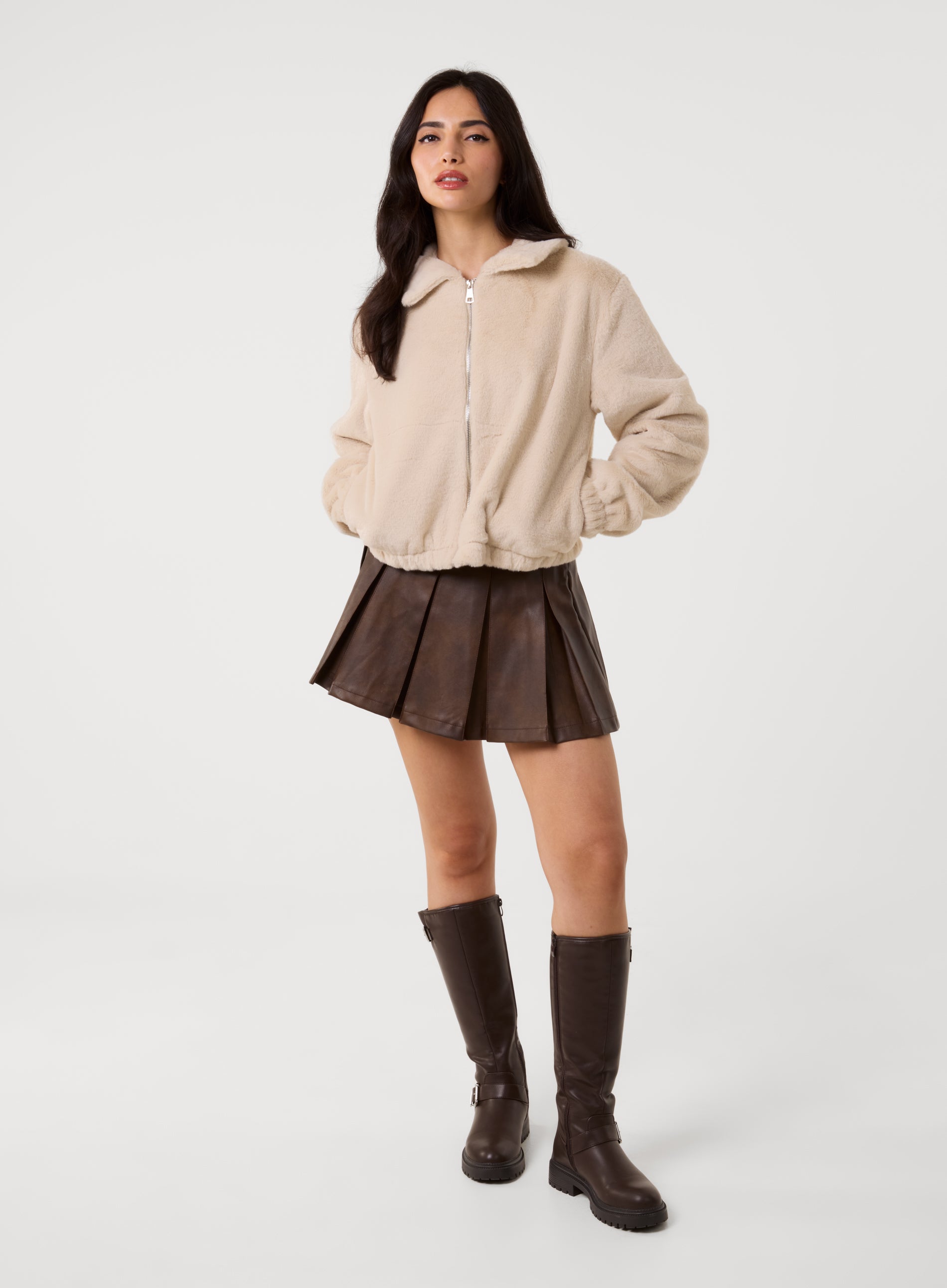 Fluffy Zip Up Jacket | Pink Vanilla