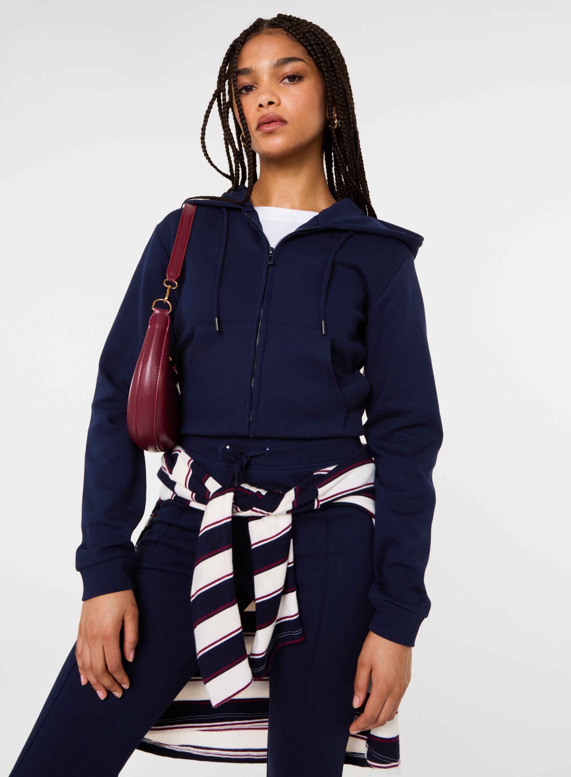 Zip Up Cropped Hoodie | Pink Vanilla