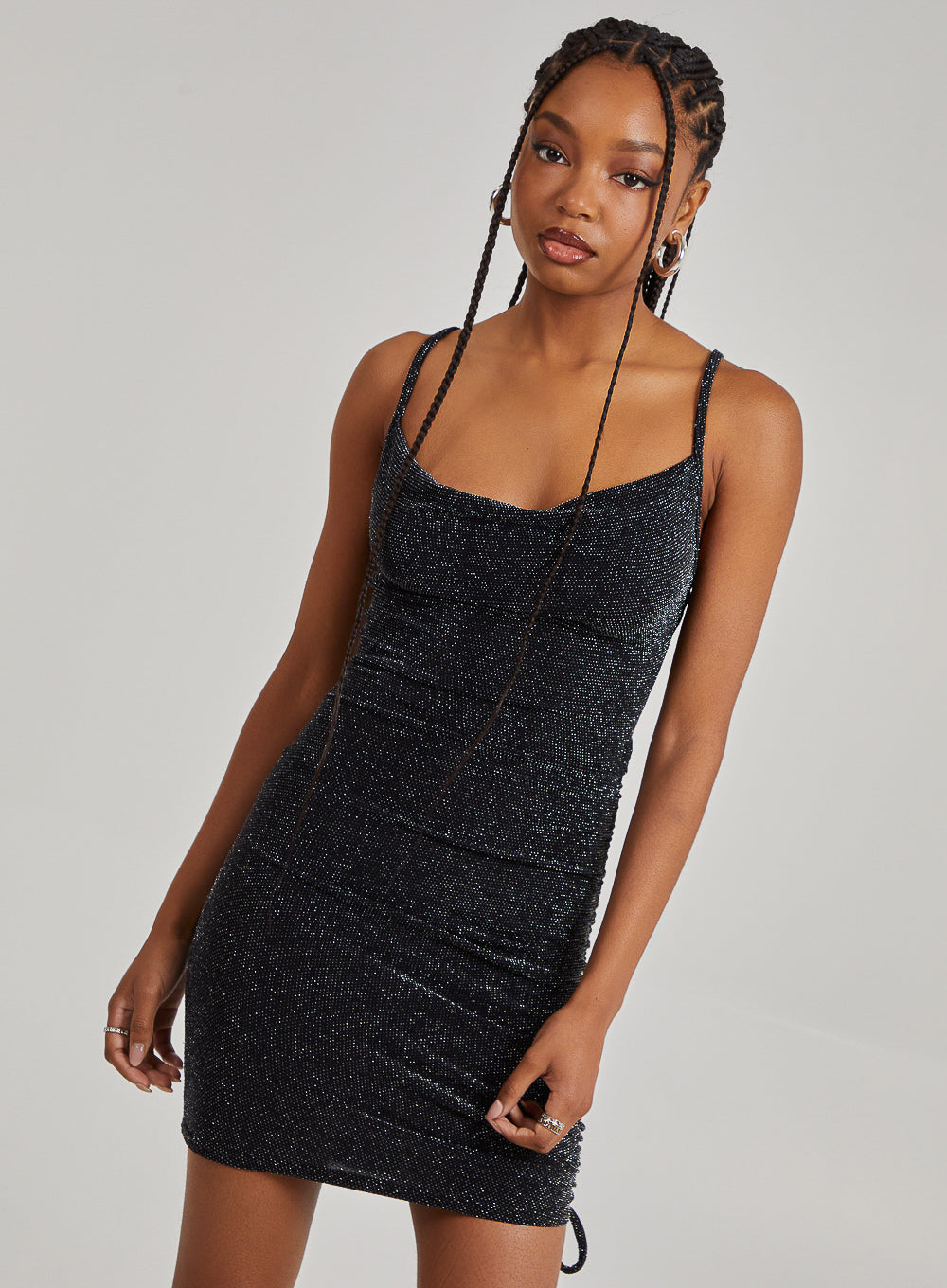 Glitter Cowl Neck Mini Dress | Pink Vanilla